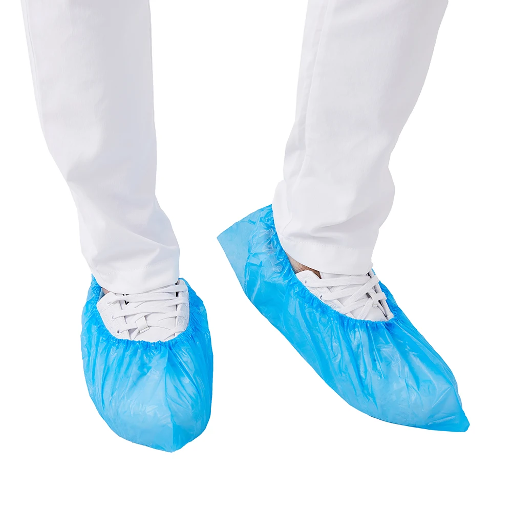 shoe covers disposable overshoes Machine Made Disposable fabric CPE Plastic Shoe Cover automatic