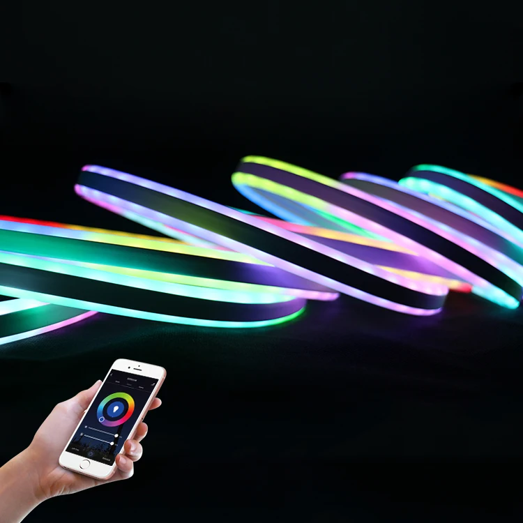 
Smart TUYA Wifi Music IR Remote Control RGB Colors Double Sides IP67 Waterproof Flexible Neon LED Strip Lights 