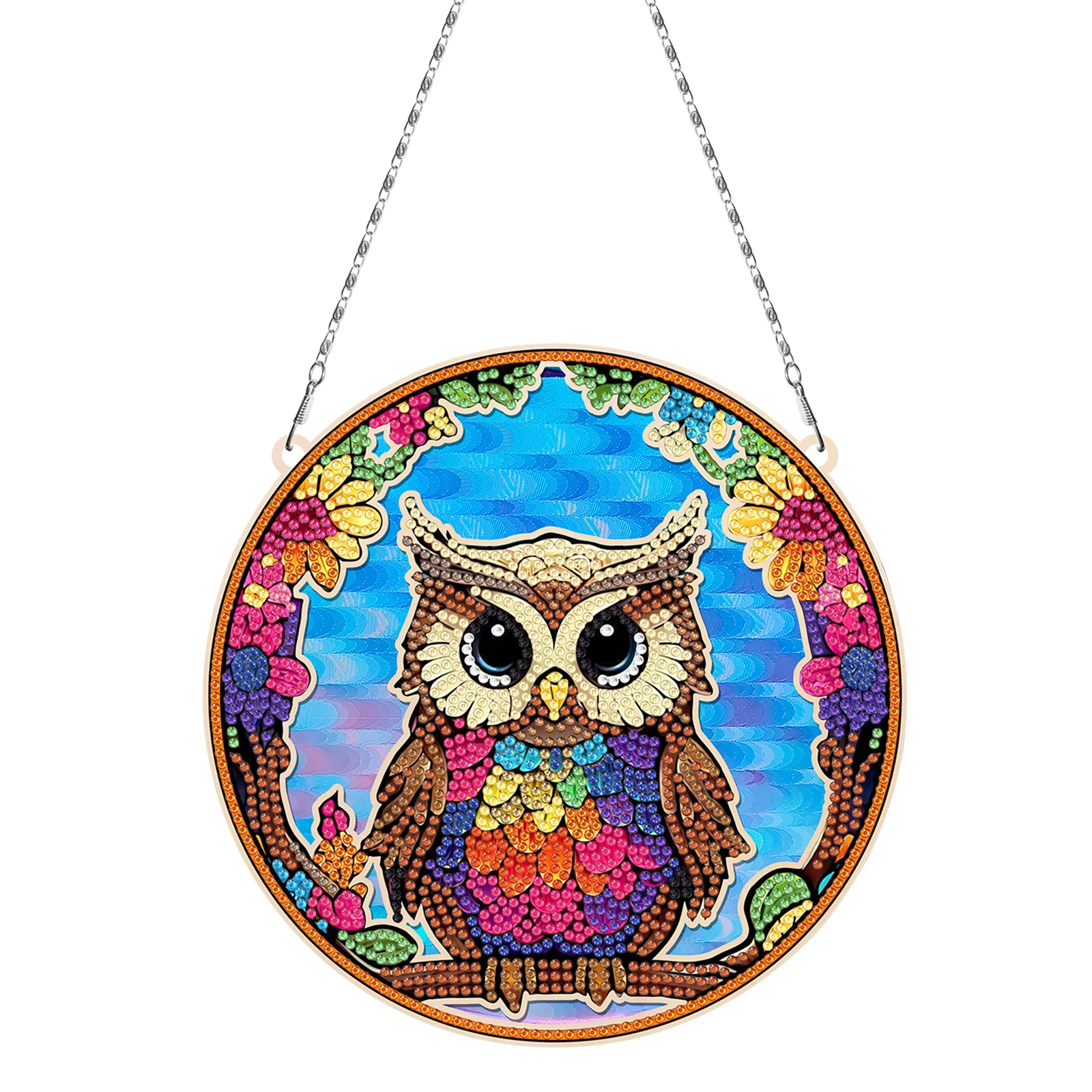 Mandala Flower Dog Cow Owl Wooden Diy Hanging Diamonds Painting Pendant Kit