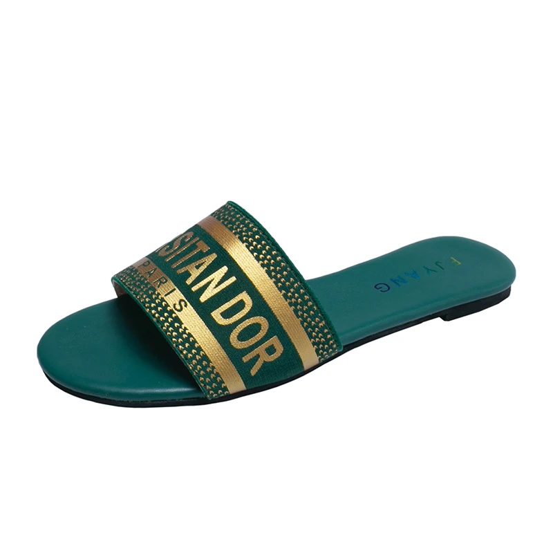 Модные стильные женские сандалии на плоской резиновой подошве Нескользящие тапочки для женщин