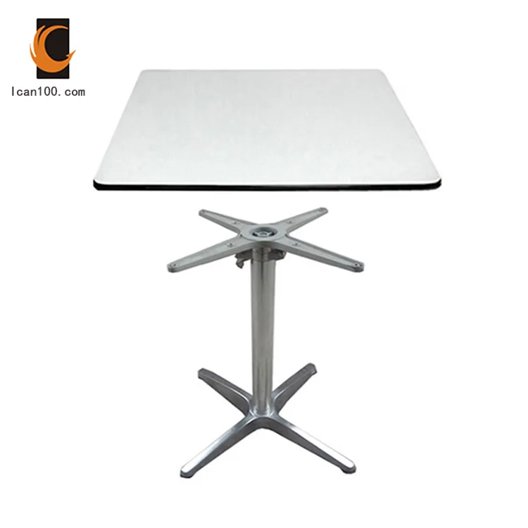 Custom China Factory Outdoor Coffee Shop Table HPL Table Pour Fast Food Restaurant Square Folding Table