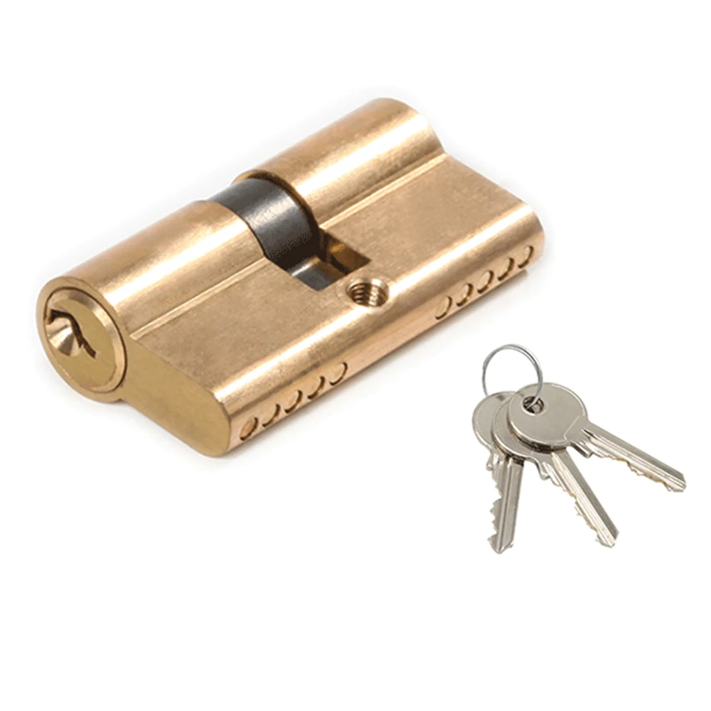 Factory Supply 5 Pins Brass Material 70mm 100mm  Door Cylinder Lock With Key