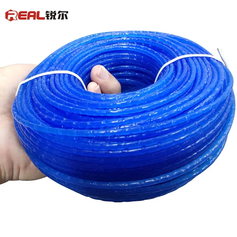Ready To Ship Nylon Trimmer Line 2.4mm 2.6mm 0.095' 0.102' Blue Knurling Grass Rope Line Trimmer