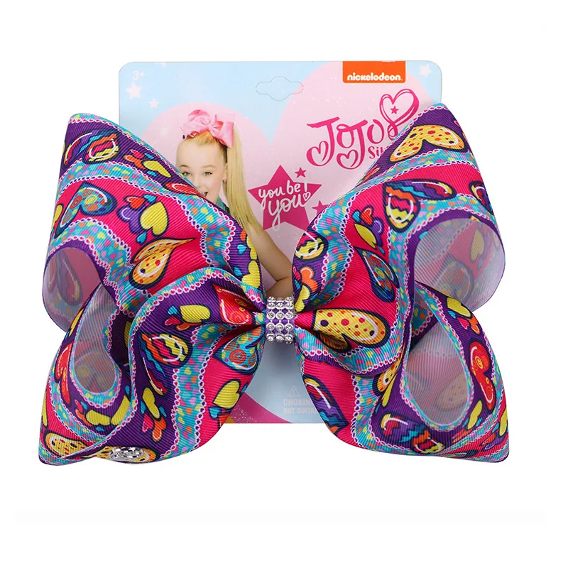 
2019 loving girls bow hairpin 8inch jojo siwa new year headdress hair clip accessories 