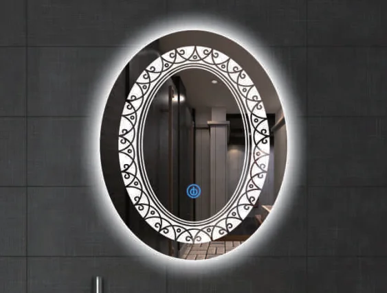 Custom Made Oval LED Bathroom Mirrors 90 x 45cm Wall Mounted Smart Vanity Mirrors with Backlit Front Lighted
