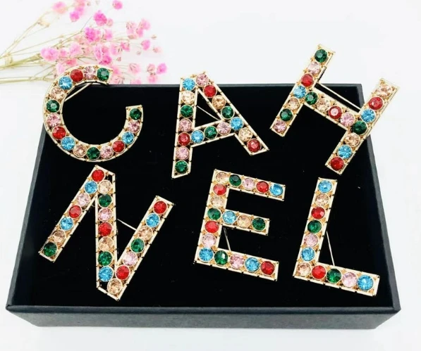 Hot Selling Fashion Luxury Famous Brand Designer Jewelry Gold Plated Double G CC Designer Brooch For Women