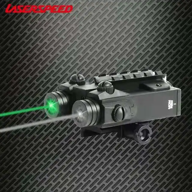 Лазерный прицел Laserspeed, зеленый и ИК-лазер, ночное видение, регулируемый, ударопрочный, для AR15, охотничье снаряжение, пистолет, лазерная указка