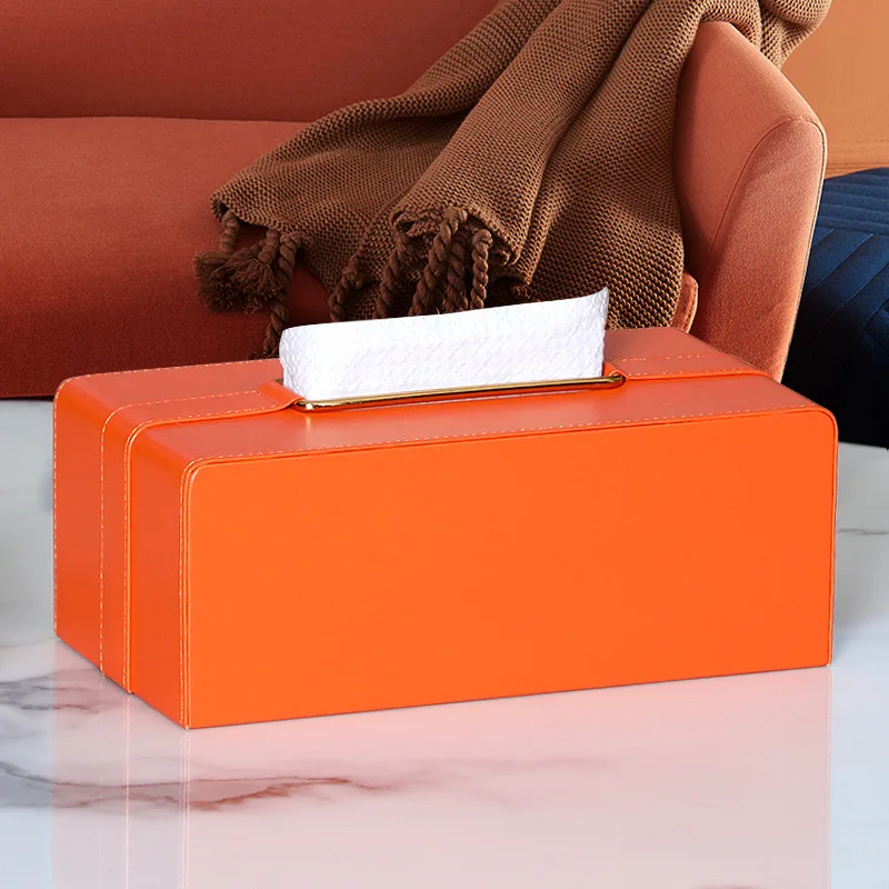 MAVOBO Light Luxury Retro style Decor Hotel Restaurant Metal Tissue Napkin Box Cover Holder with Brass Buckle Tissue Box Cover