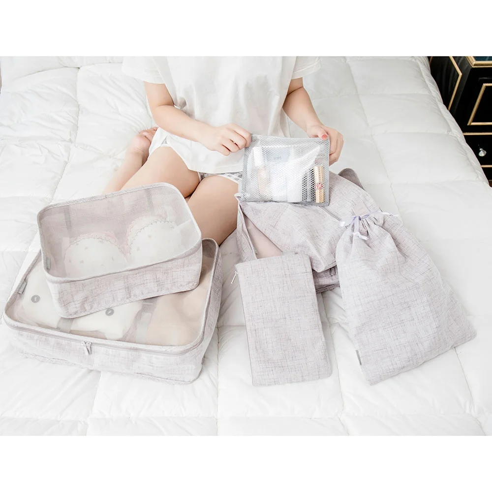 Wholesale 7 Pieces Waterproof Luggage Travel Storage Bag Organizer Packing Cube Set