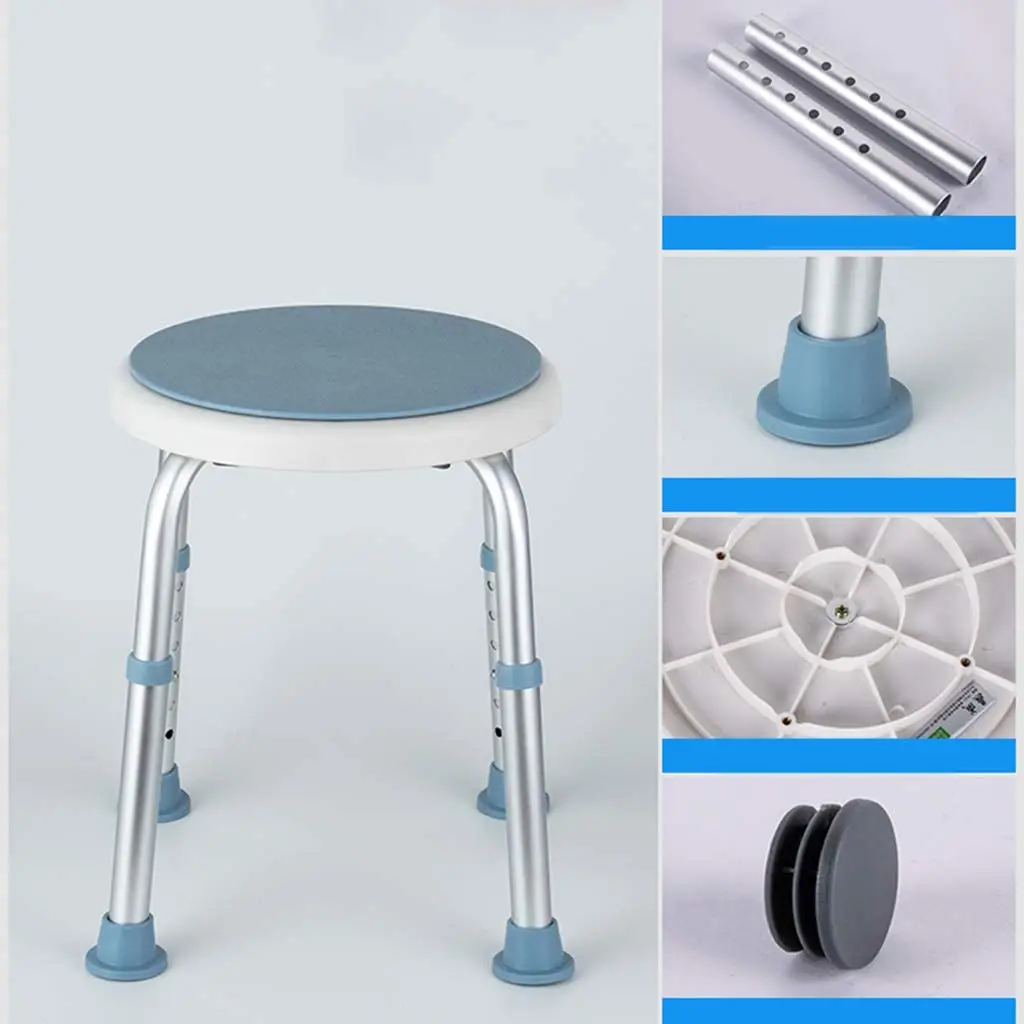 Rotating Round Bath Shower Stool with Swivel Seat Portable Bathtub Lift Chair MK03002