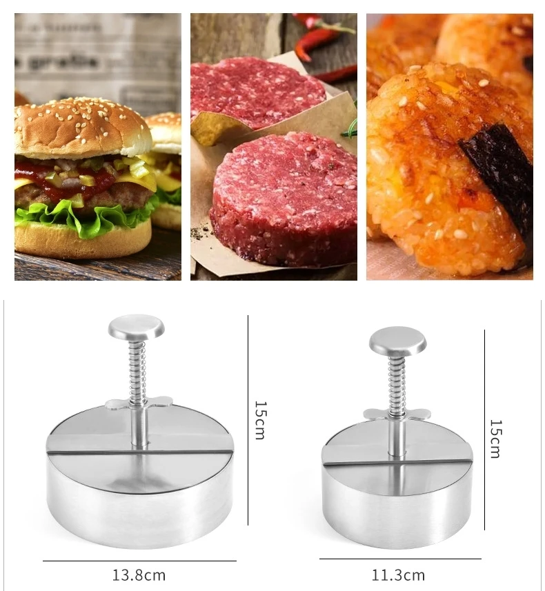 Durable Burger Smasher Grilling Accessories Kitchen Stainless Steel Meat Press