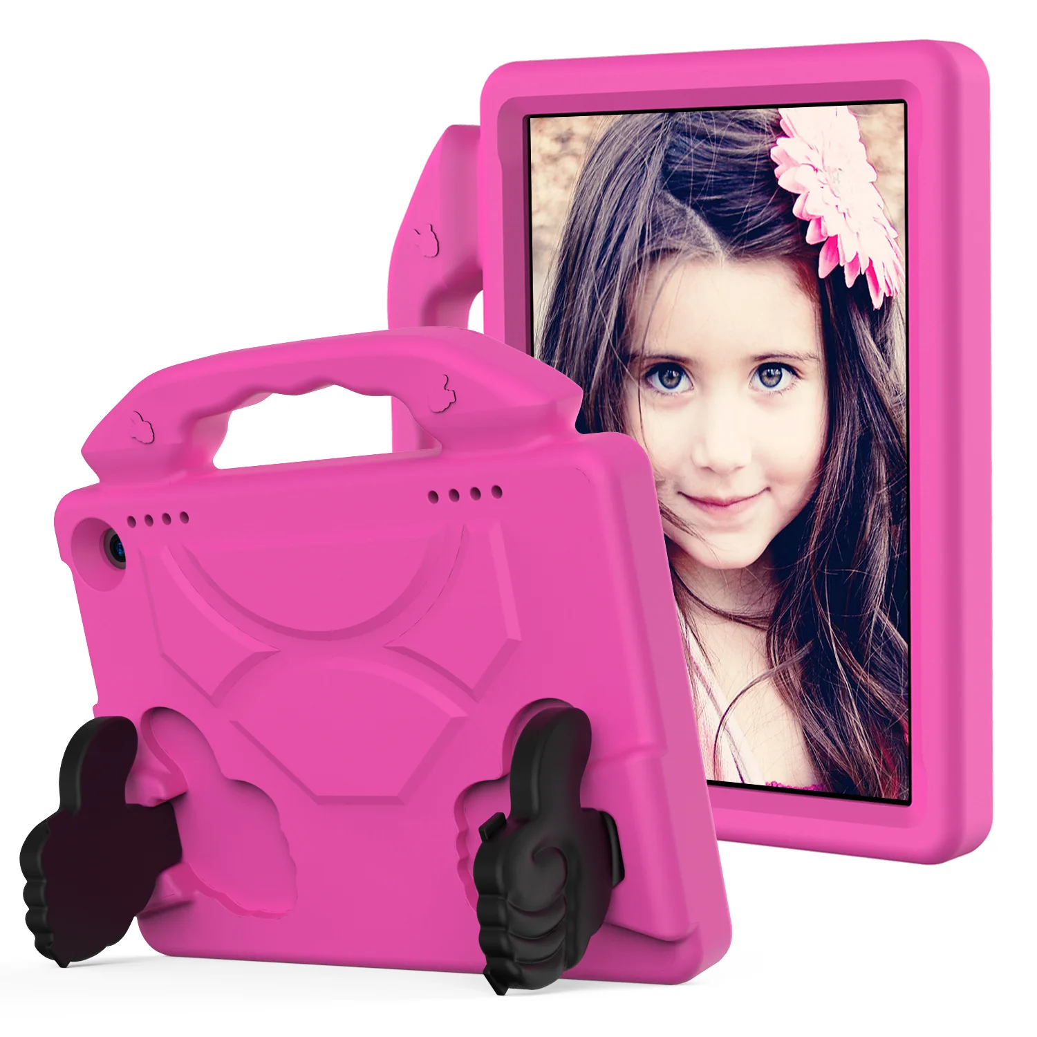 
Kids soft EVA bumper shockproof handle thumb folding kickstand cartoon tablet case For Apple ipad pro 11 case 