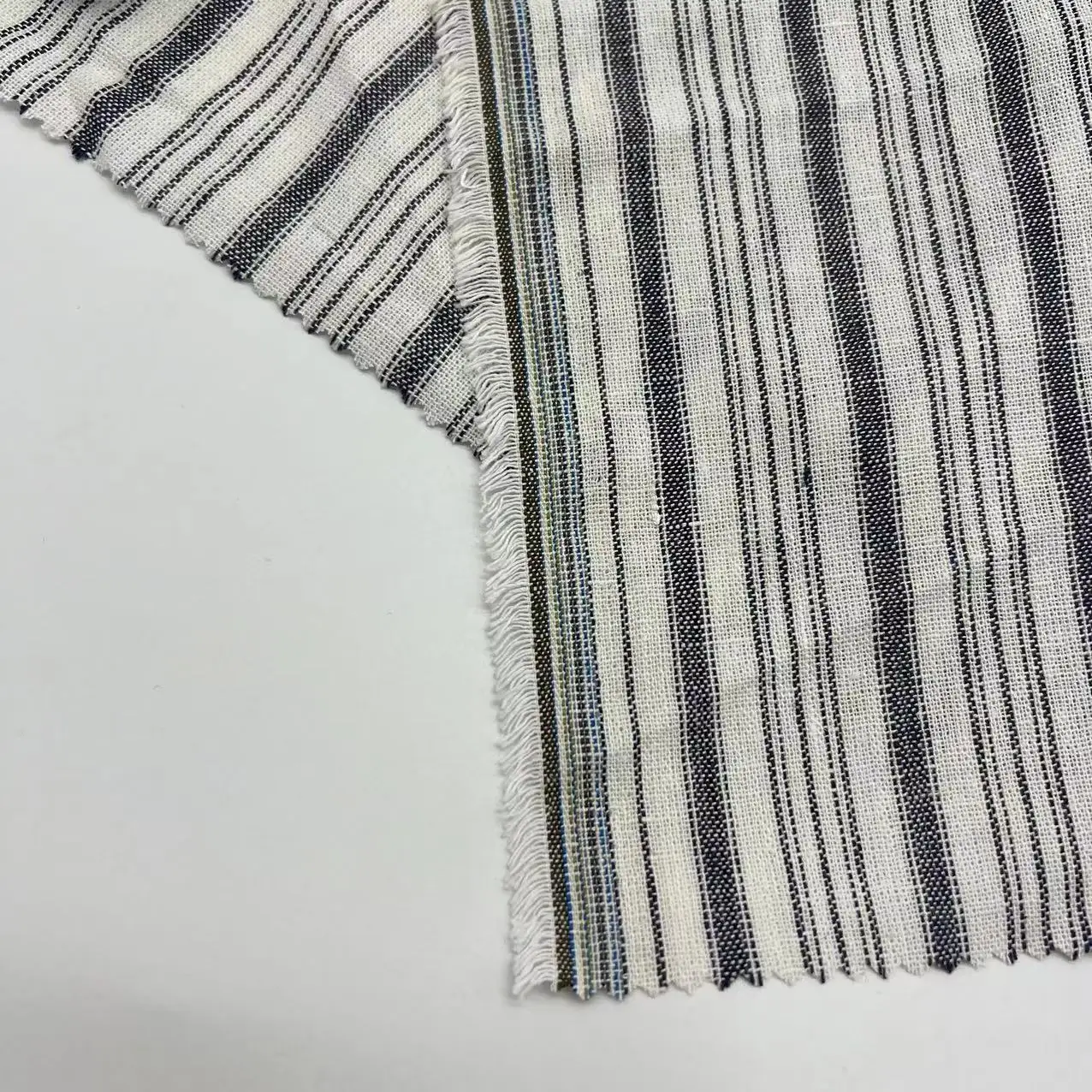 Beautiful color woven patterns 30%L 70%R linen viscose fabric suit for linen dresses