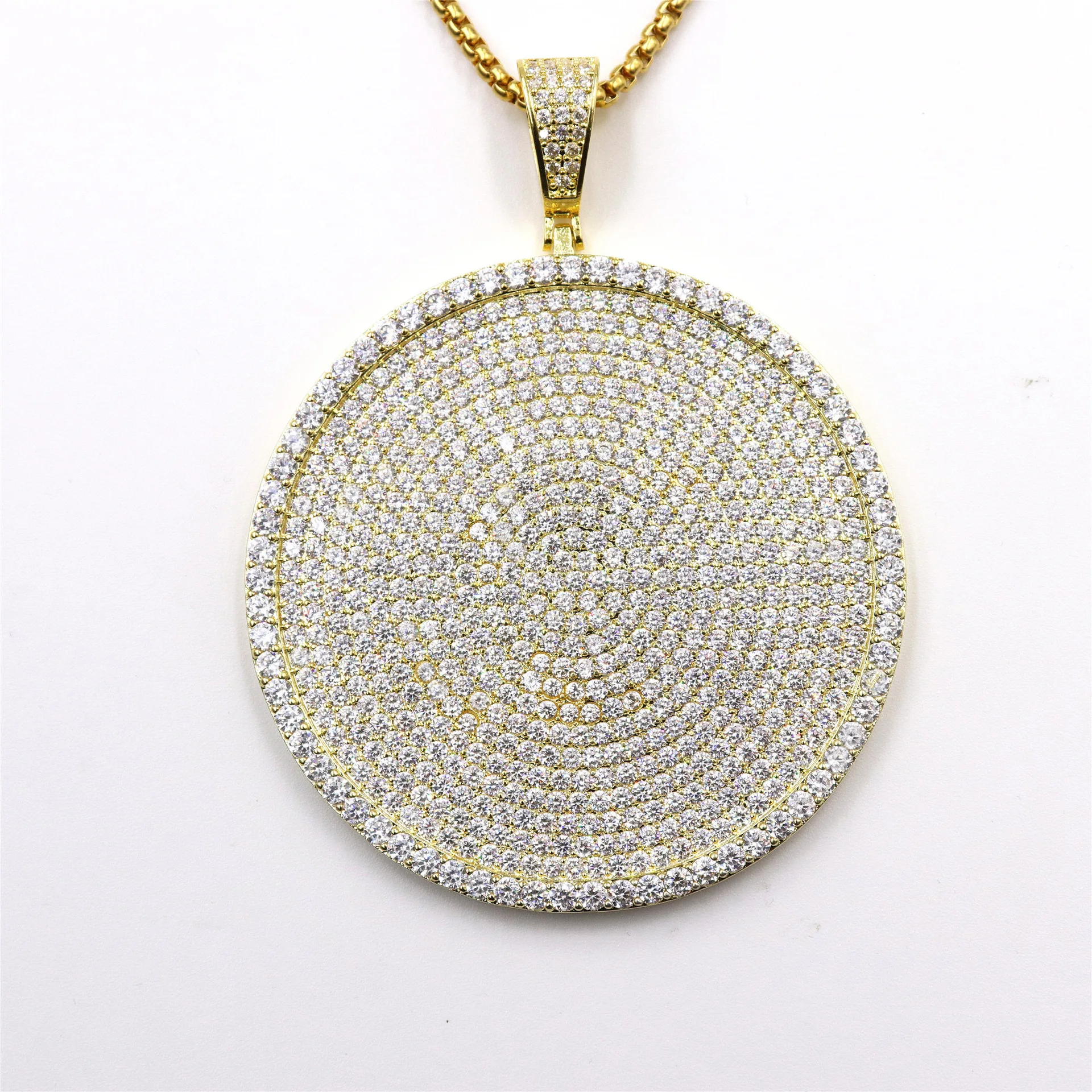
Bling Bling HipHop Jewelry Full CZ Micro Pave Setting Round Iced Out Pendant 