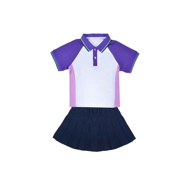 School Sports Wear 2PC set polo shirt short pant Breathable Casual Cute School Uniform Tracksuit