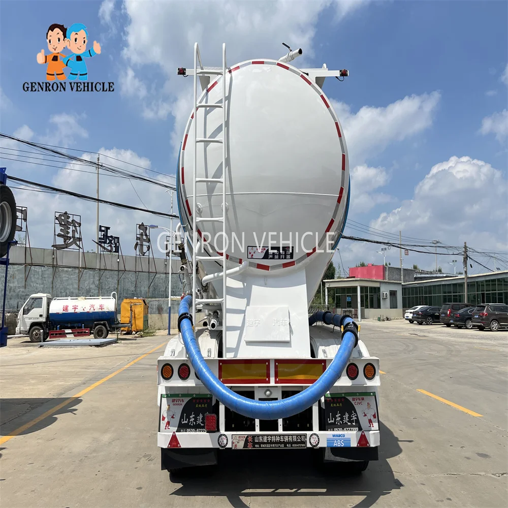 3 Axles Dry Powder bulk cement Tanker Trailer for Transporting Powdery Particles  55cbm Bulk Cement Semi-Trailer for Sale