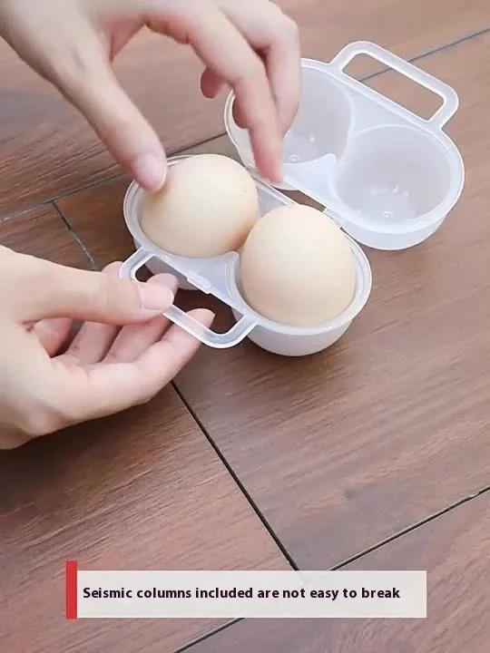 Portable 2 Grid round and Rectangle Plastic Egg Tray Foldable Anti-Drop Egg Carton for Refrigerator Egg Storage Made of PET PP