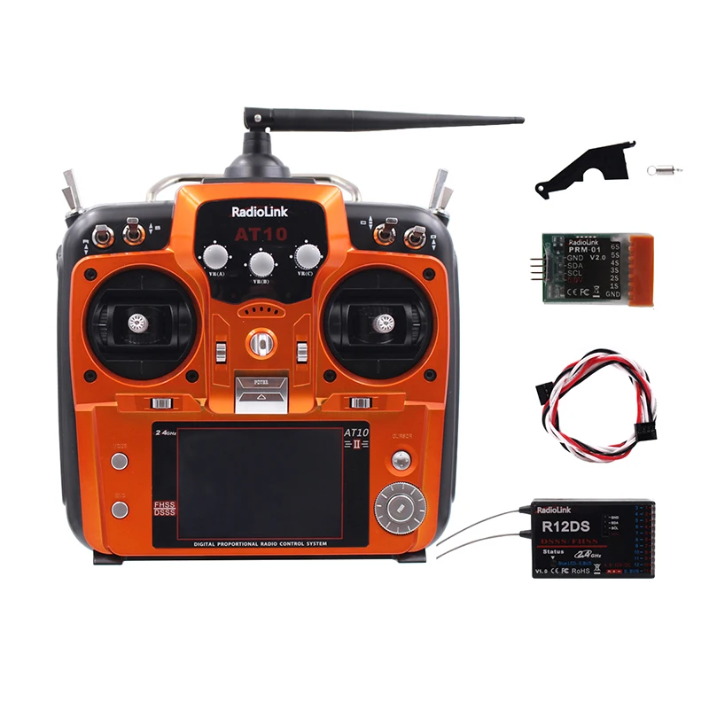 The last High quality Remote Controller RadioLink AT10 II 2.4G 12CH RC Transmitter With R12DS Receiver