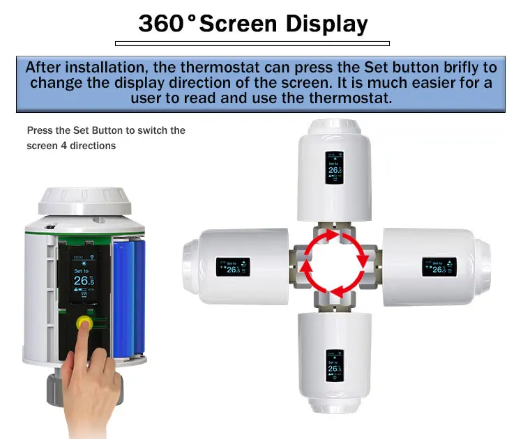 Ultra-low Power  OLED  Screen ZigBee Tuya Weekly Programming Smart Thermostatic Radiator Valve