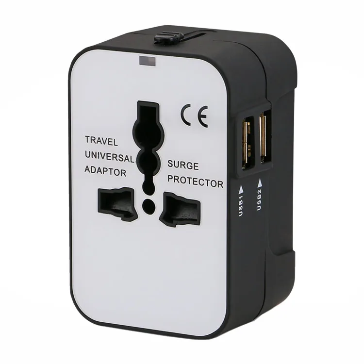 
Dual USB 2100MA universal travel adapter for multi plugs UK EU AUS US universal 