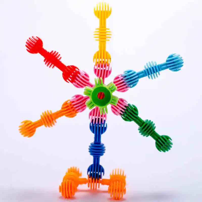 Popular Easy Construction Blocks Kids Plastic Small Children Snowflake Building Blocks Toy for Sales