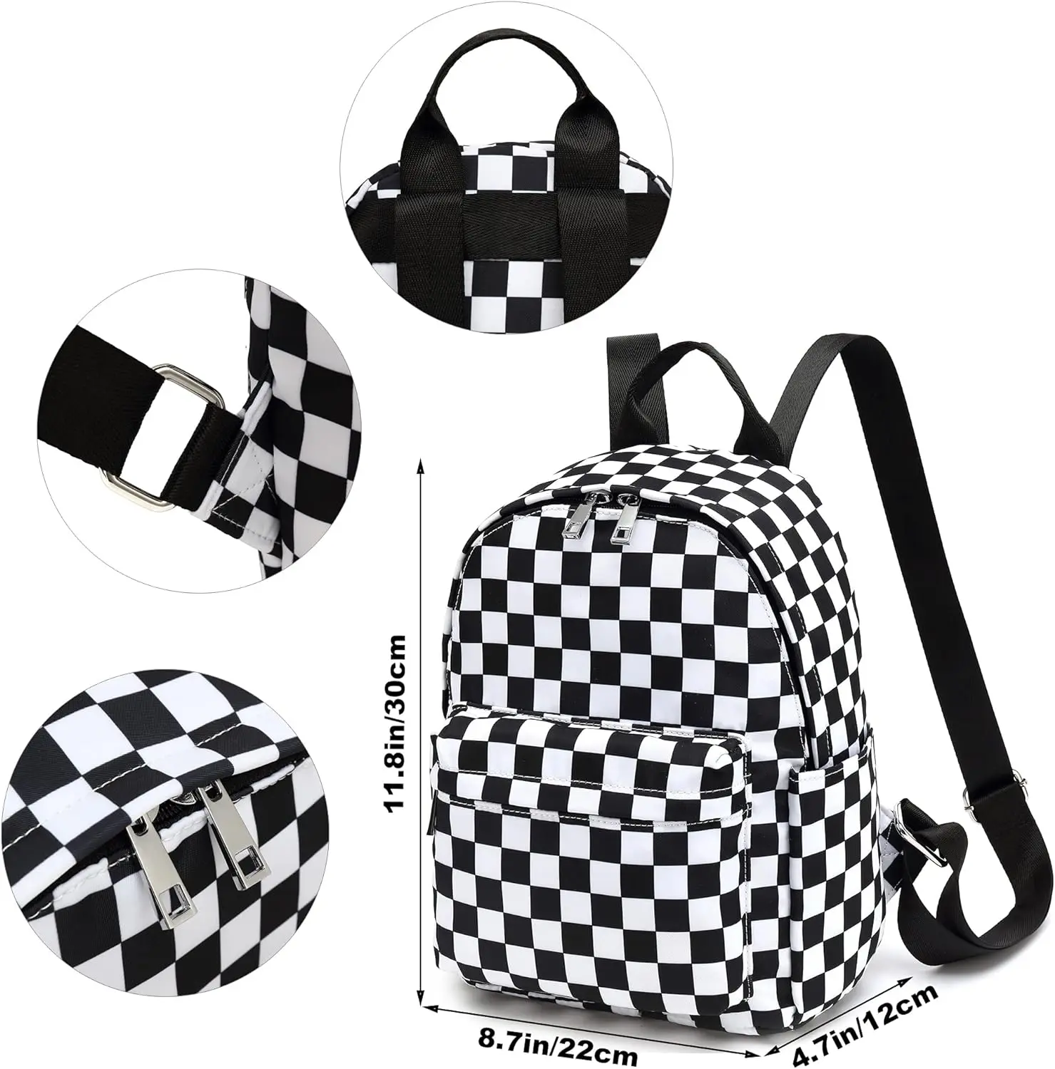 Outdoor Custom Checkered Sports Women nylon School Bag Toddler Cartoon bookBags Diaper Bag Travel Shoulder bag Laptop Backpack