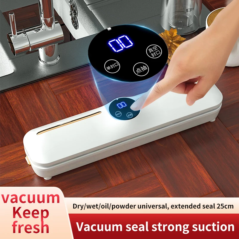 HB-502 Portable Household Manual Food Sealer Heat Sealing Machine Automatic Dry And Wet Extraction Kitchen Vacuum Sealer