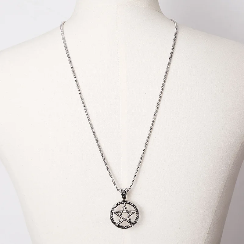 Pentacle Necklace Neutral Pentagram Necklaces Wholesale Stainless steel Amulet Jewelry