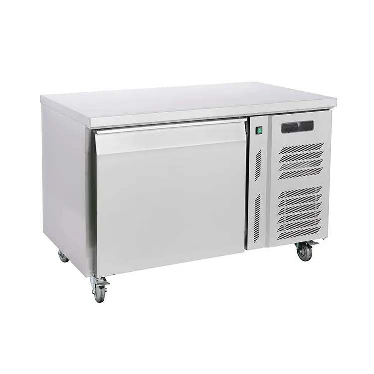 Two Doors Fan Cooling Commercial Kitchen Stainless Steel Workbench Refrigerator