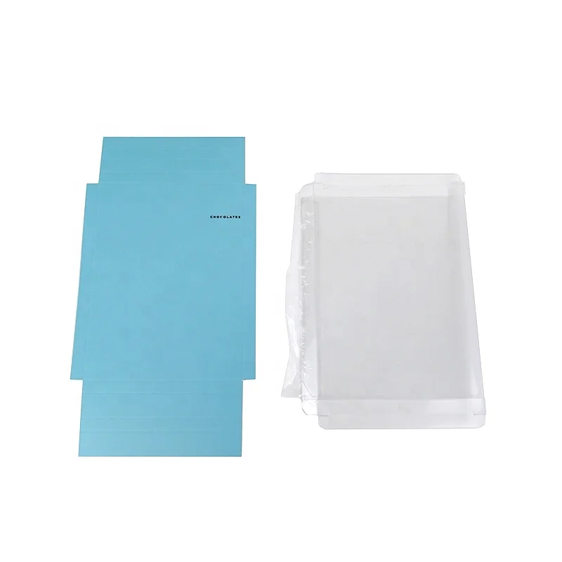 Custom Chocolate Bar Transparent PET PVC Plastic Boxes With Insert For Candy Chocolate Packaging Box