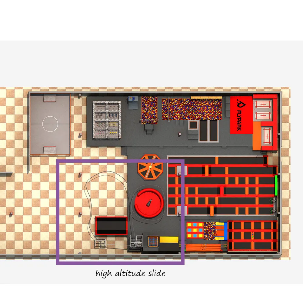 Pokiddo Exciting High-Altitude Skis Indoor Playground for All Ages Commercial Use Park Indoor Amusement Cableway Gliding Games
