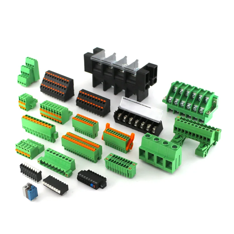spring terminal block wire connectors brass pcb terminal screw 2/4/7/15 pole 3.5mm 3.81mm 5.0mm 5.08mm