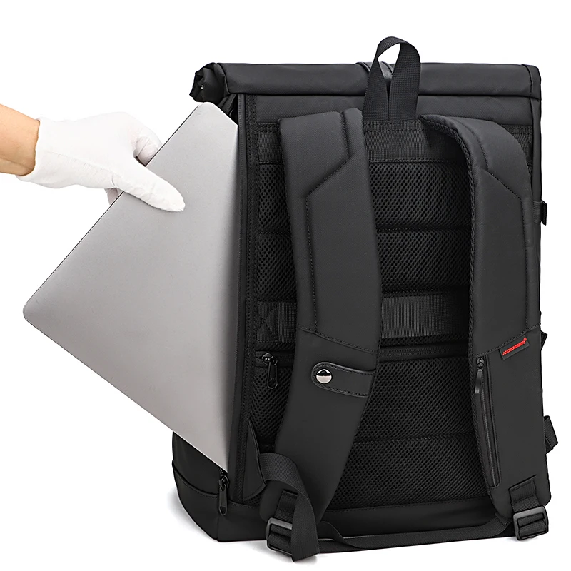 KOOGER Waterproof 15.6 inch Rolltop Laptop Backpacks School Bags with usb Daily life for Business College Travel