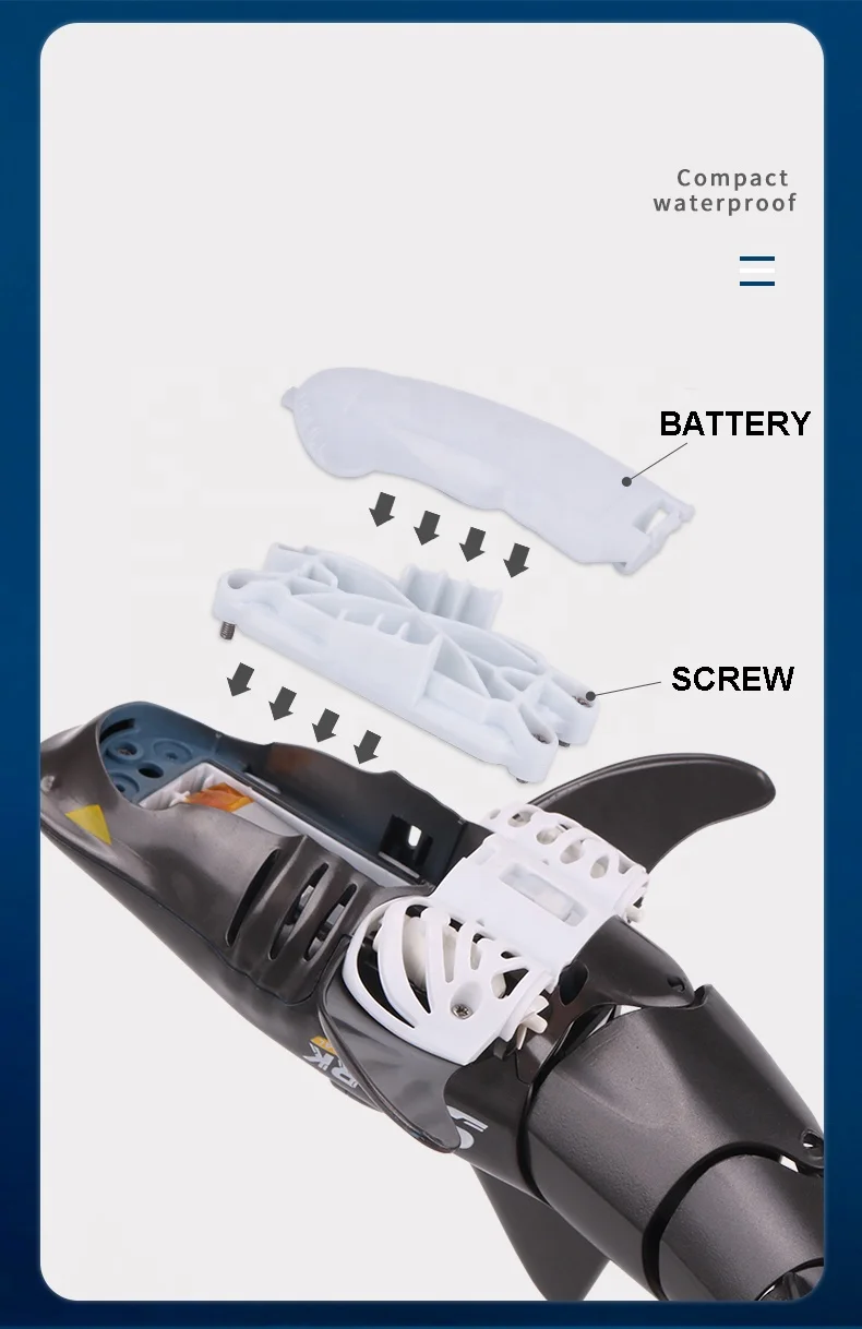 ITTL Waterproof Remote Control RC Shark Toys Robot Electronic Swimming Fish