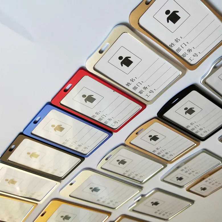 Aluminum Alloy ID Credit Name Card Badge Holder Cover Metal Zinc Alloy Business Card Holder