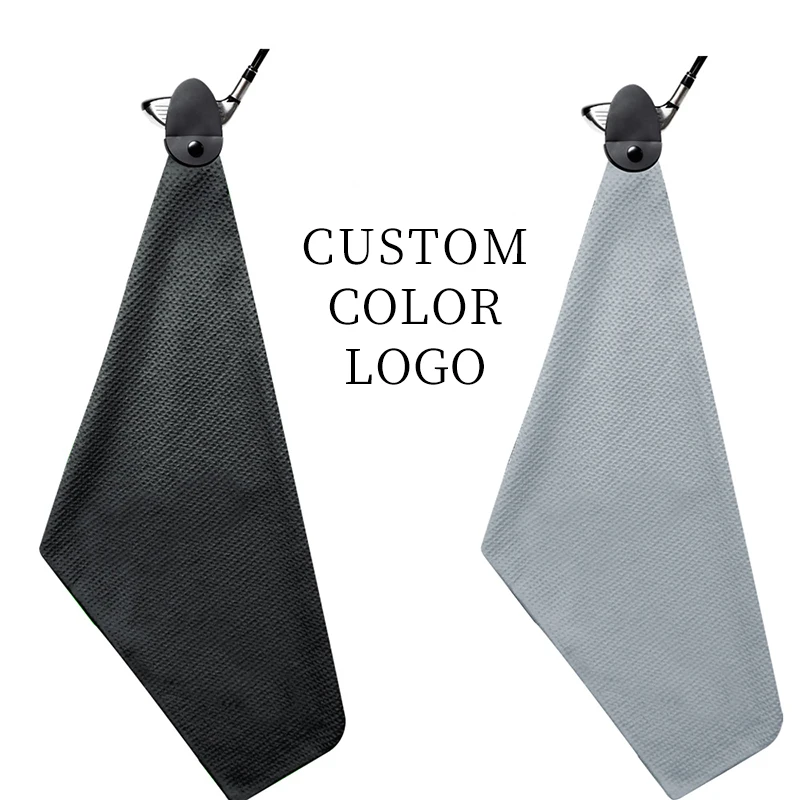 Custom Microfiber Large Golf Towel With Magnet Outdoor Ball Cleaning Magnetic Gym Sports Waffle Towels for Men