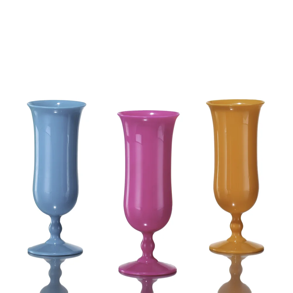 Unbreakable Custom 400ml Colored Plastic Hurricane Cup Cocktail Plastic Hurricane Drinking Glasses With Stem
