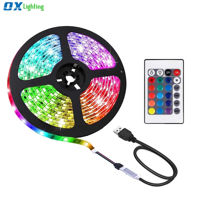 1 м 2 3 4 5 В RGB 5050 ТВ подсветка ПК USB Светодиодная лента Licht Luz Cinta Fita Luces Tiras Ruban Streifen