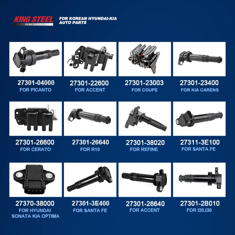 KINGSTEEL Wholesale Auto Parts Ignition Coil Pack Car Ignition Coils for Hyundai Elantra Santa Fe Accent I10 I30 Tucson IX35