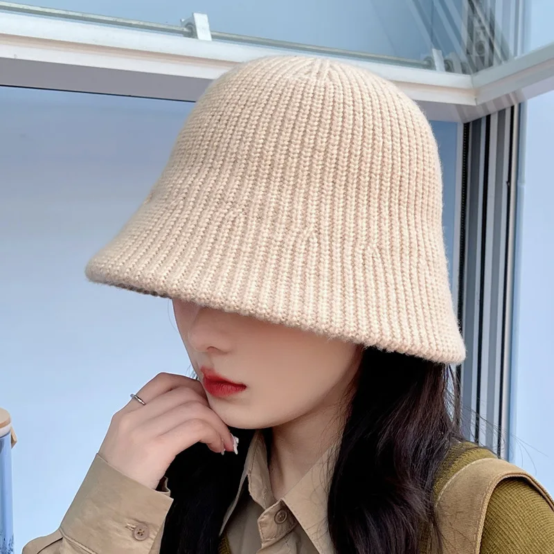 Winter hat czelrine Thermoformed hats winter knit Beach Fishing Cap  Solid Color Bucket Hat for Women Men