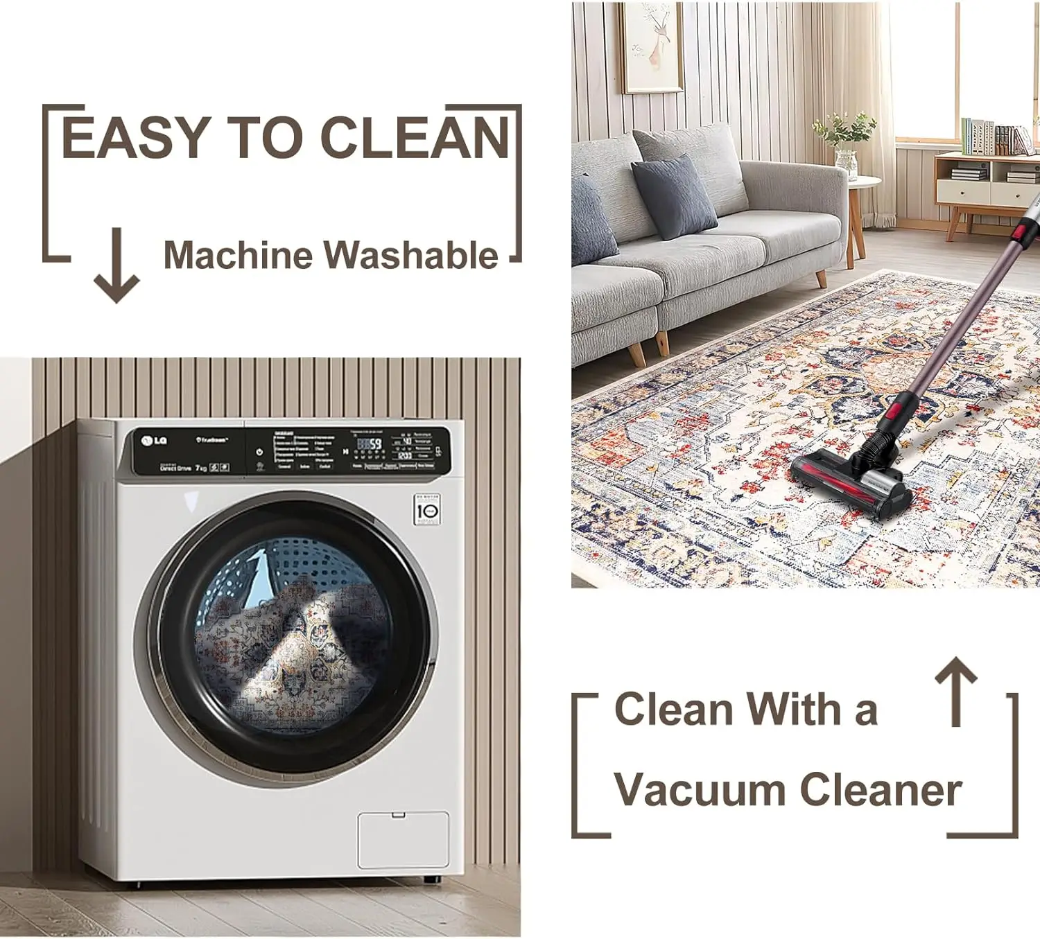 Skymoving New Custom Printed Design Machine Washable Non-Slip Area Rug Carpet Foldable Large Area Rugs for Living Room Bedroom