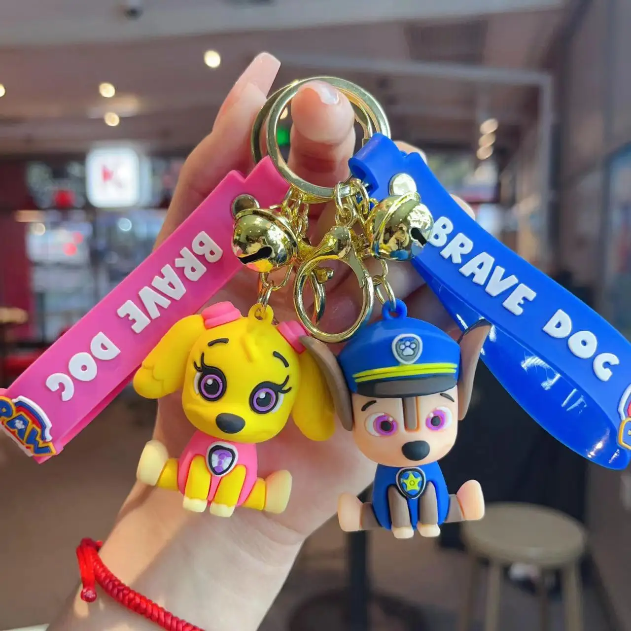 Accessories wholesale pvc rubber 3D cute anime keychain pendant cartoon keychains paw patrol key chains