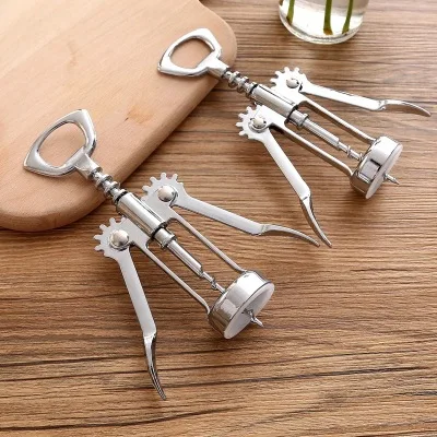 2 in 1 Premium Zinc Alloy Manual Bottle Opener Wing Corkscrew Wine Opener for Gift