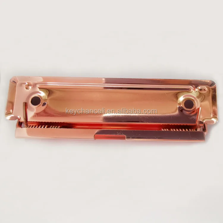 100mm custom logo rose gold clips flat metal low profile clip for clipboard file folder