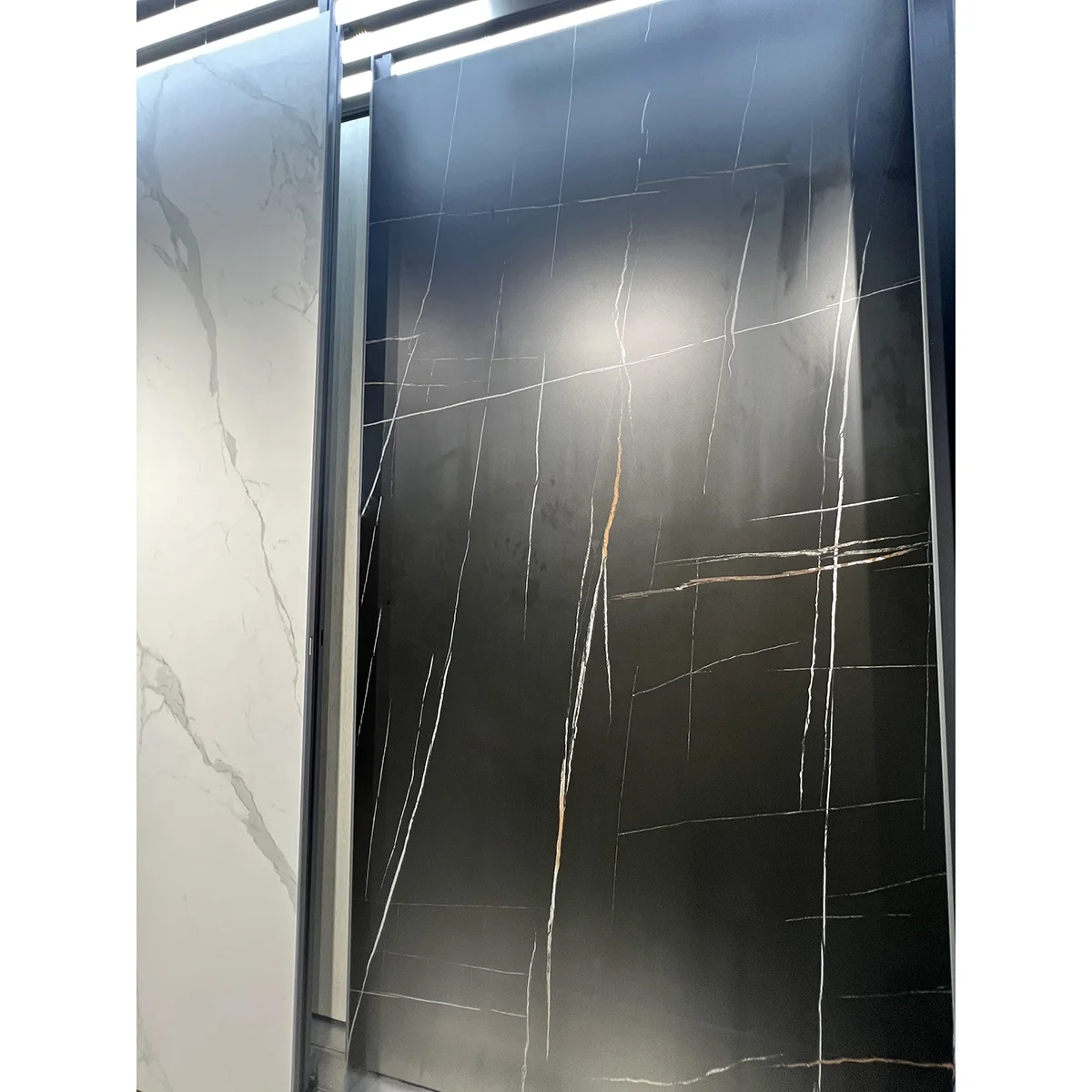 3200*1600 Porcelain Tiles Floor Artificial Stone SAHARA NERO Porcelain Slab Wall Black Sintered stone countertop