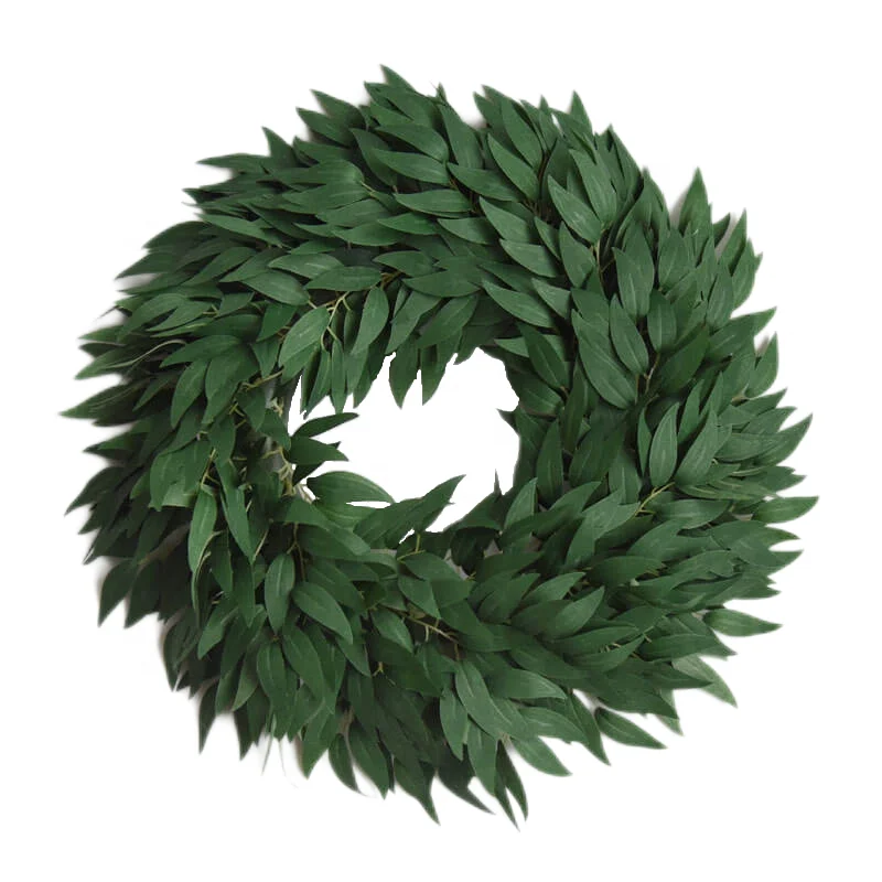 Hunan Zhangjiajie Fuyuan Yiwu Canton Fair silk willow leaf door wreath artificial plants Christmas swag hanging for autumn home