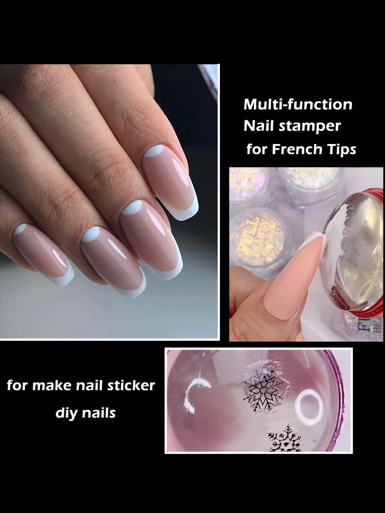 Nail Stamper Transparent  silicon nail art stamper with Scrapers or French Nails Art Tool Set