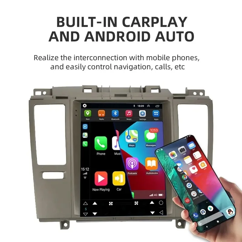 10.4 inch Vertical Screen Tesla style Car GPS Radio Android 10 Navigation Multimedia Player for Nissan Tiida 2008-2012