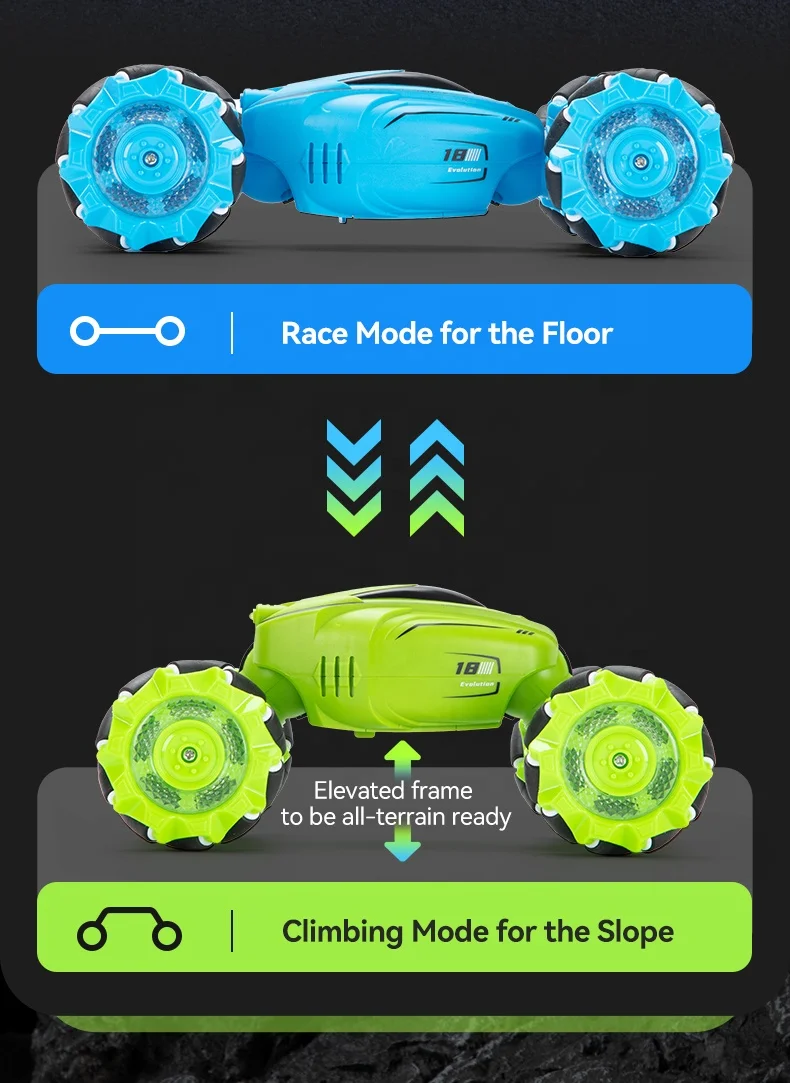 New Arrival Twist Car 2.4g Stunt Remote Control Stunt Car With Lighting And USB Charging For Kid Gift