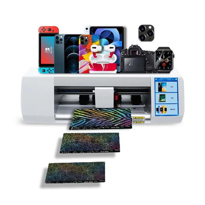Unlimited automatic smart mobile phone screen protector film and sticker cutting machine